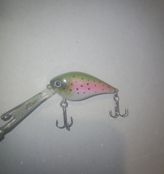 1.5 Square Bill in Rainbow Trout pattern.